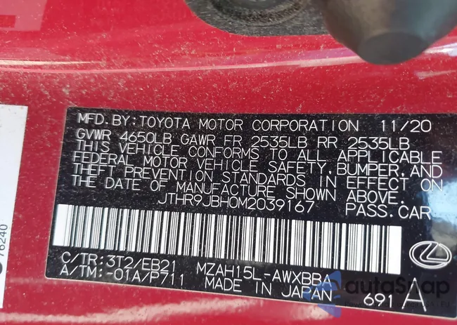 JTHR9JBH0M2039167: 43290348