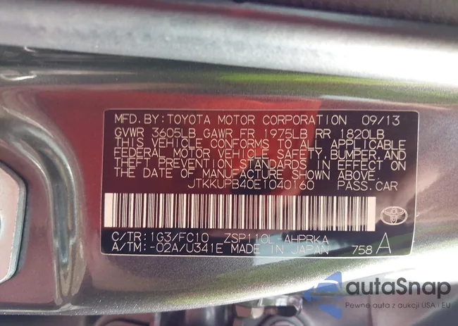 JTKKUPB40E1040160: 43290351