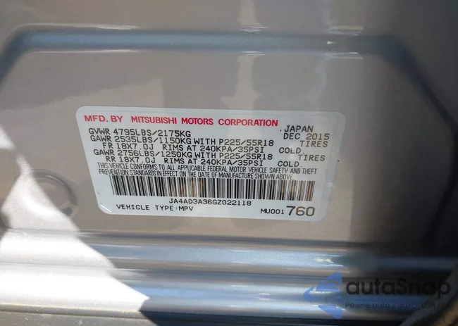 JA4AD3A36GZ022118: 43290382