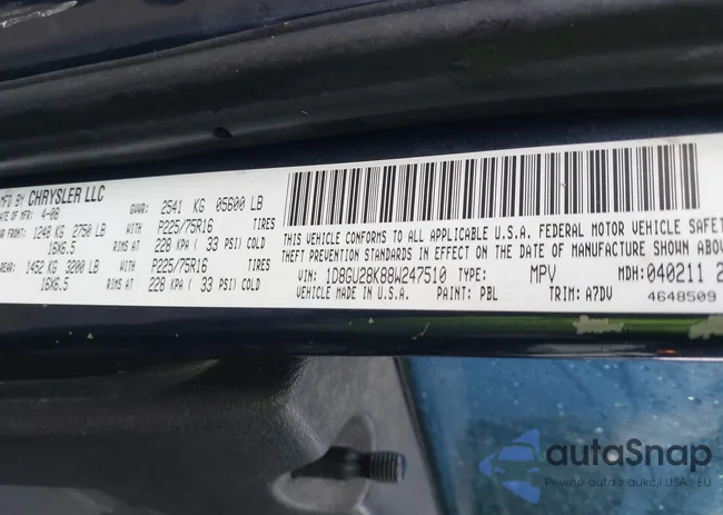 1D8GU28K88W247510: 43289397