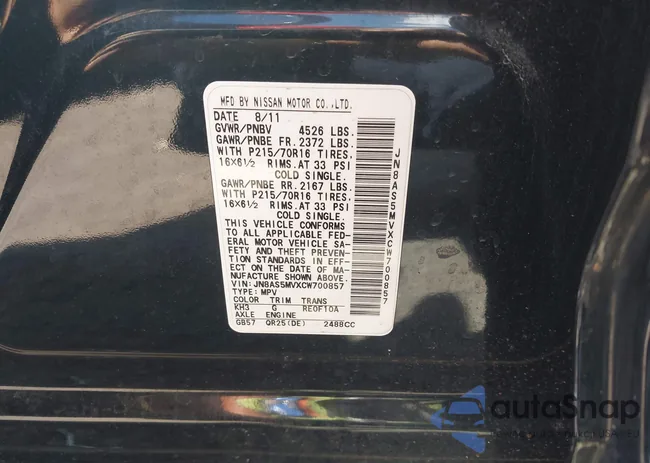 JN8AS5MVXCW700857: 43289425