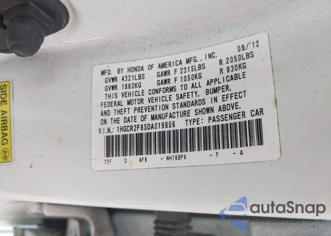 1HGCR2F85DA019656: 43289430