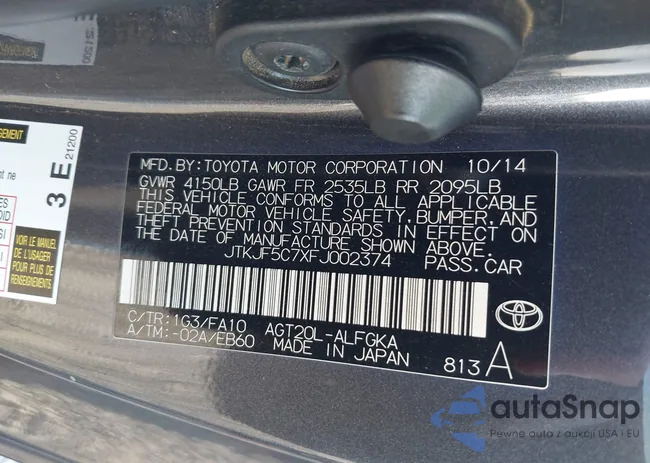 JTKJF5C7XFJ002374: 43289436