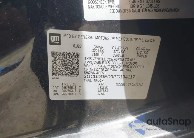 3GCUDDED3PG194117: 43289474