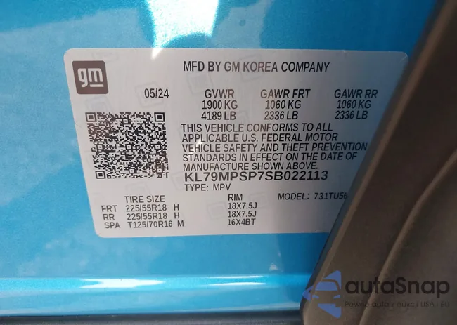 KL79MPSP7SB022113: 43289624