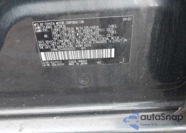 JTMBK32V485042635: 43290838