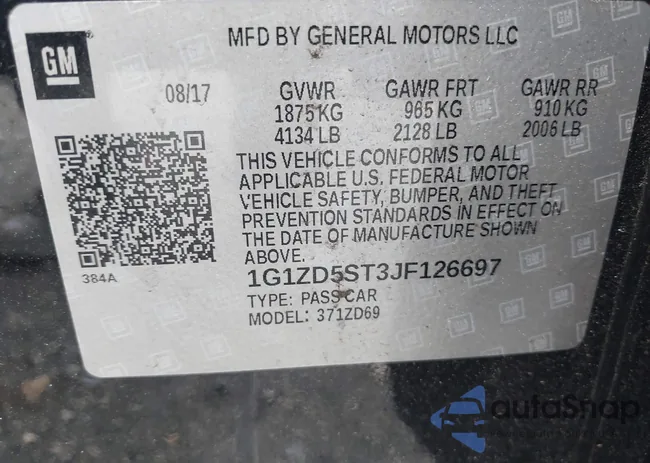 1G1ZD5ST3JF126697: 43290855