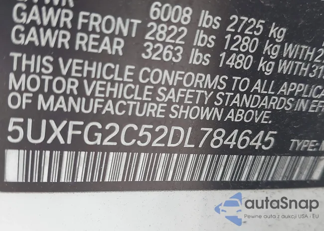 5UXFG2C52DL784645: 43290970