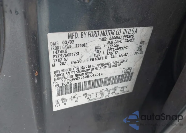 1FTRW07L62KC97014: 43290975