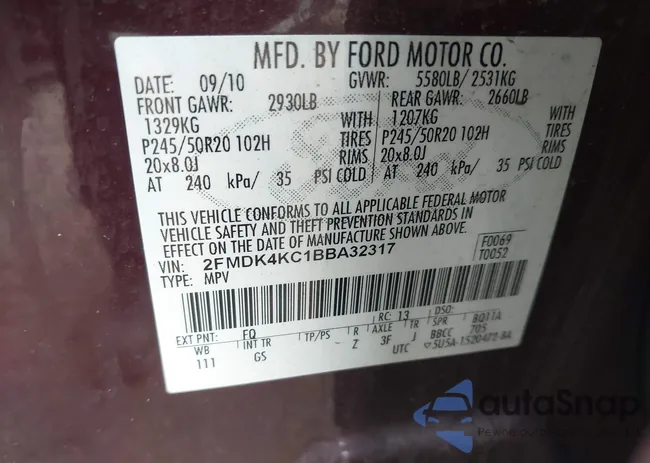 2FMDK4KC1BBA32317: 43291087