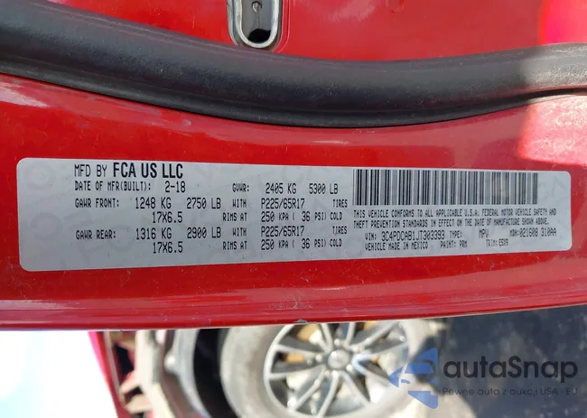 3C4PDCAB1JT303393: 43291110