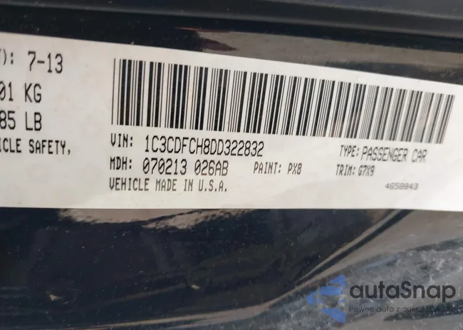 1C3CDFCH8DD322832: 43291120