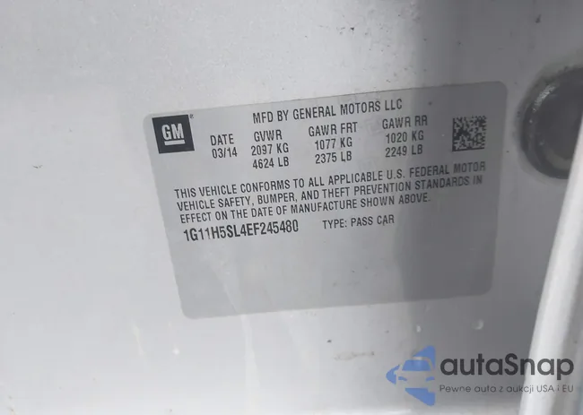 1G11H5SL4EF245480: 43291165