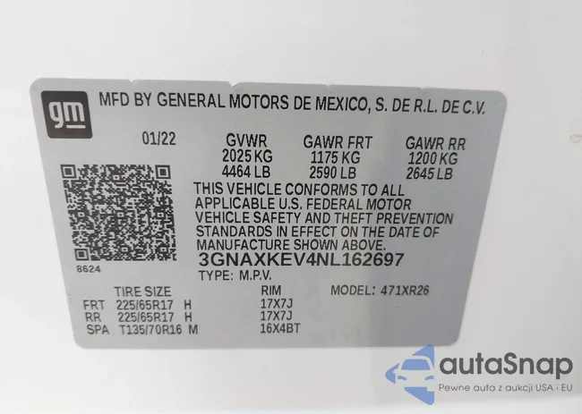 3GNAXKEV4NL162697: 43291224