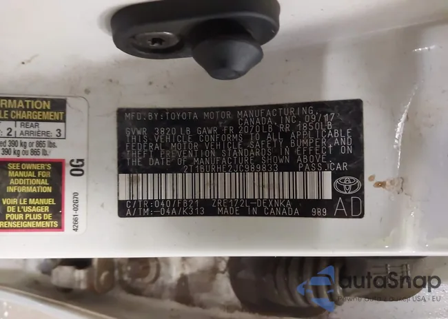 2T1BURHE2JC989833: 43291347