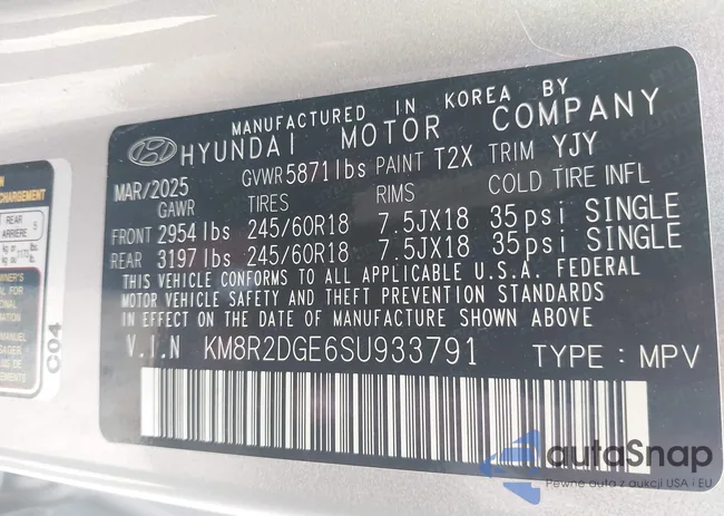 KM8R2DGE6SU933791: 43290411