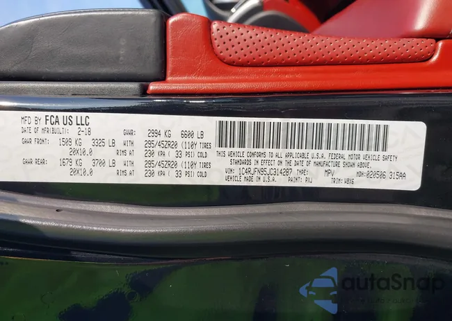 1C4RJFN95JC314287: 43290738