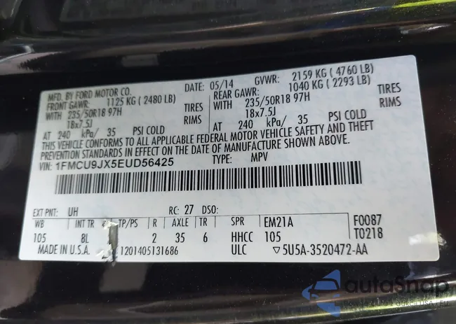 1FMCU9JX5EUD56425: 43291805