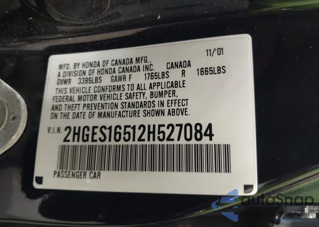 2HGES16512H527084: 43291921