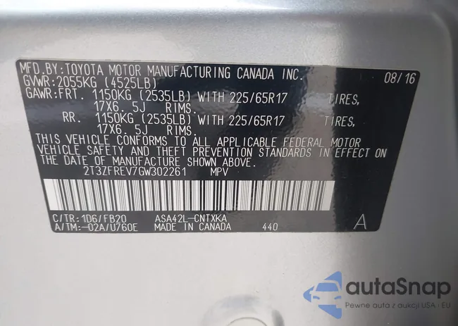 2T3ZFREV7GW302261: 43292030