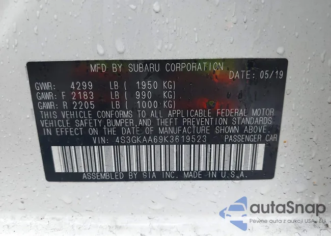 4S3GKAA69K3619523: 43292048