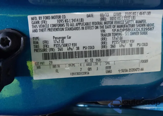 1FADP5BUXDL529587: 43292123