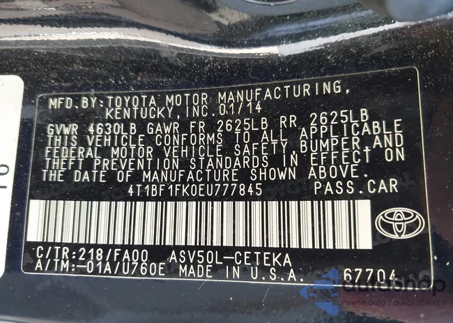 4T1BF1FK0EU777845: 43292147