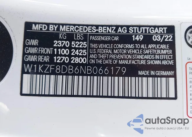 W1KZF8DB6NB066179: 43292149