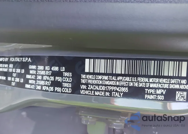 ZACNJDB17PPP42865: 43292173