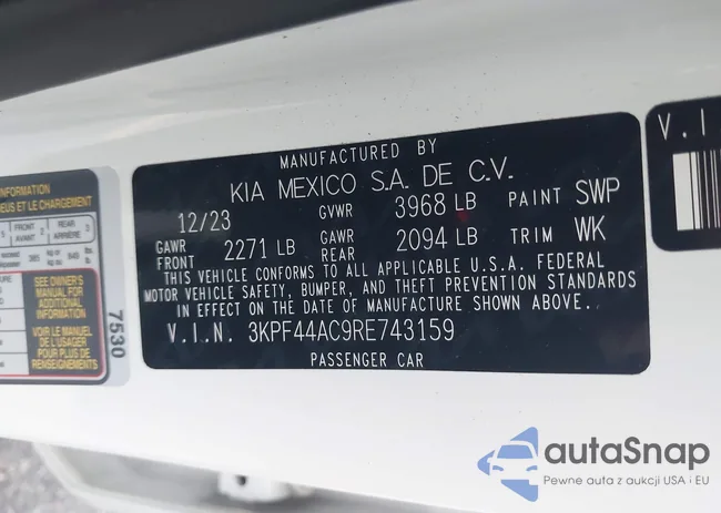 3KPF44AC9RE743159: 43292260