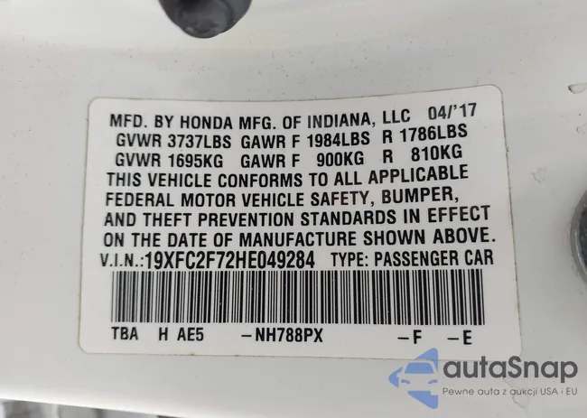 19XFC2F72HE049284: 43292308