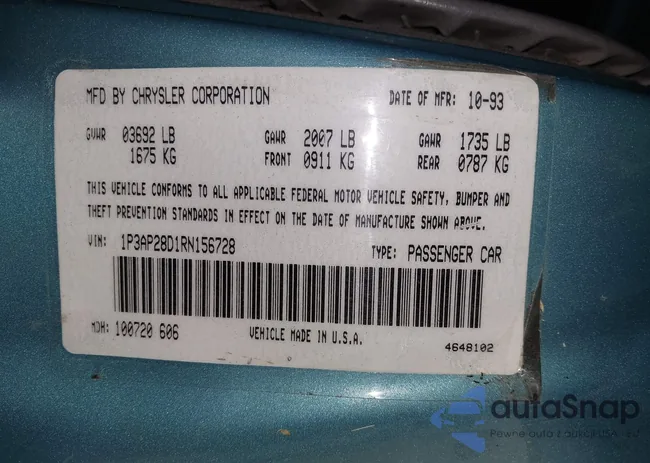 1P3AP28D1RN156728: 43292343