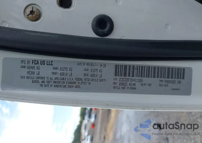 2C3CDZBT2KH513329: 43291444