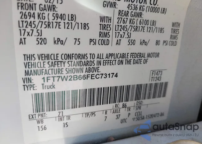 1FT7W2B66FEC73174: 43291483