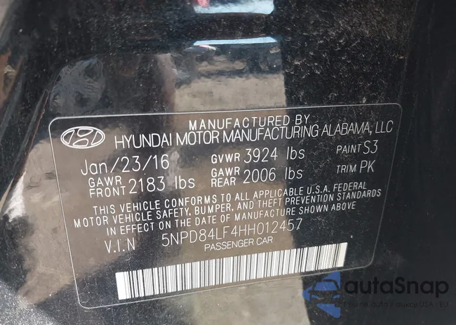 5NPD84LF4HH012457: 43291654