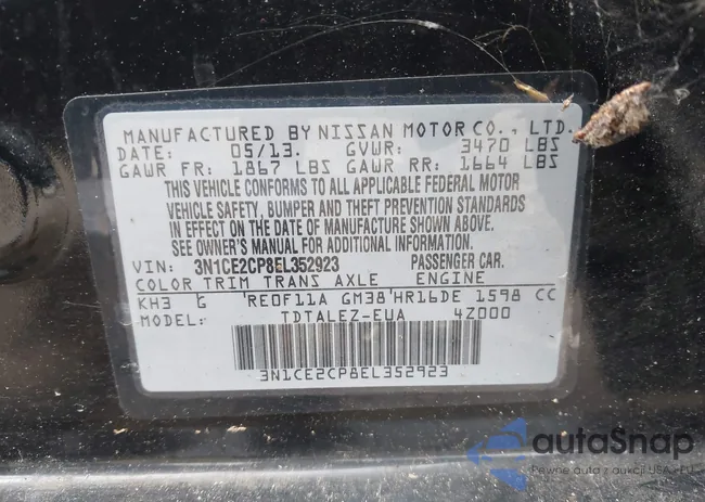 3N1CE2CP8EL352923: 43291666