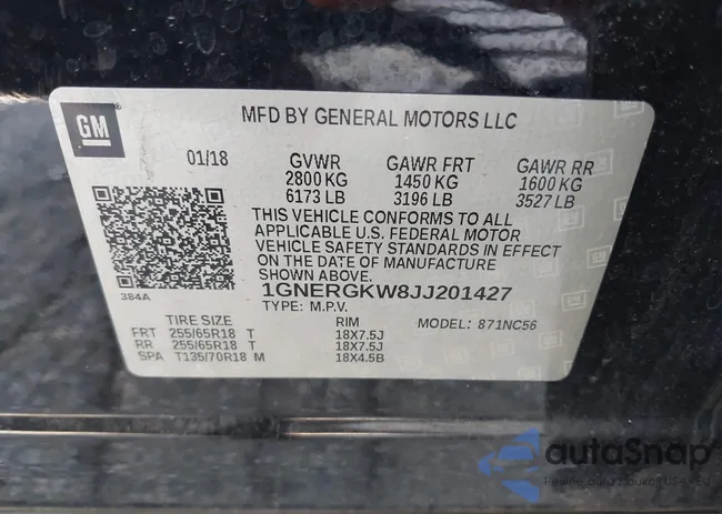 1GNERGKW8JJ201427: 43291709