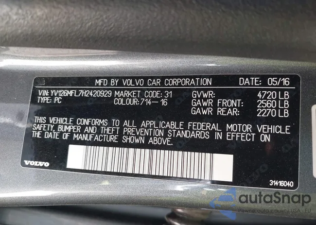 YV126MFL7H2420929: 43292833