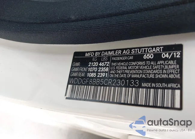 WDDGF8BB5CR230133: 43292860