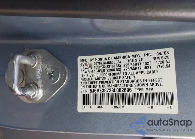 5J6RE38728L002896: 43292894