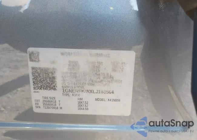 1GNERFKWXLJ188564: 43293207