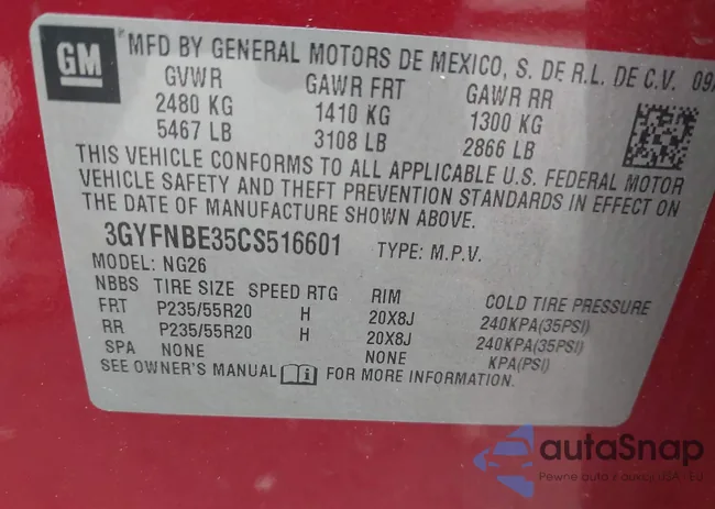 3GYFNBE35CS516601: 43293224