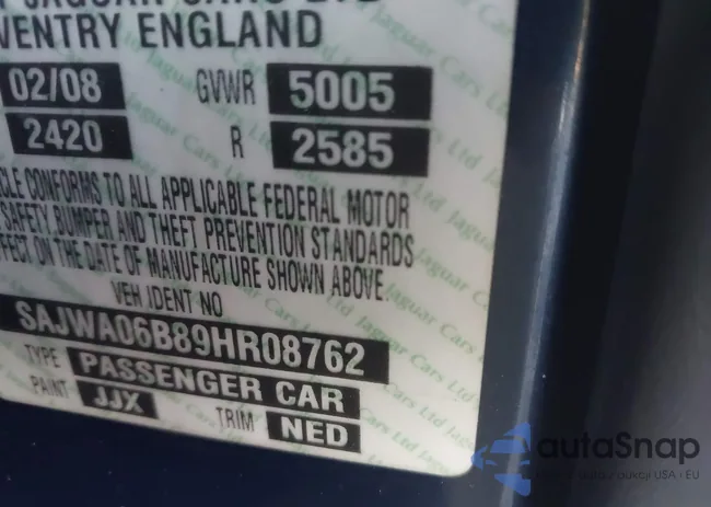 SAJWA06B89HR08762: 43293290