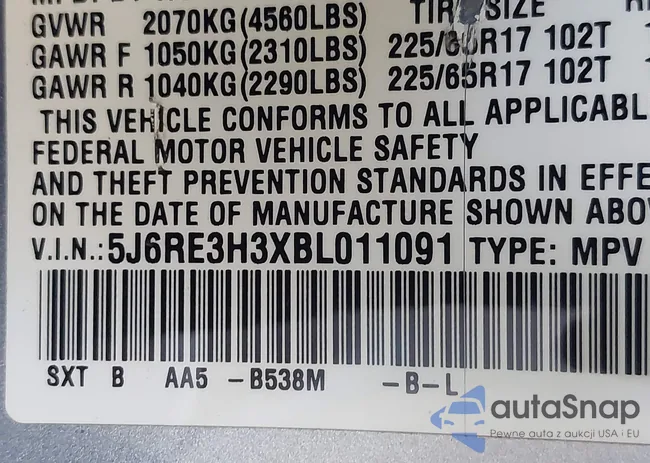 5J6RE3H3XBL011091: 43293353