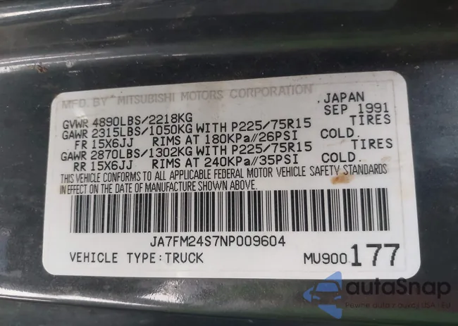 JA7FM24S7NP009604: 43292402