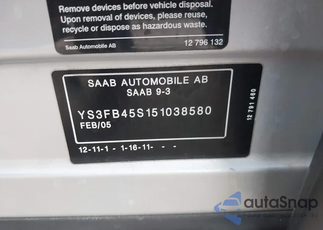 YS3FB45S151038580: 43292454