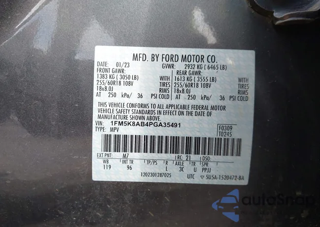 1FM5K8AB4PGA35491: 43292494