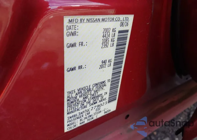 1N4BL3AP7GC279023: 43292582