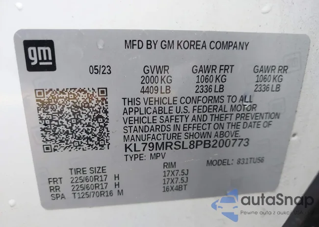 KL79MRSL8PB200773: 43292608