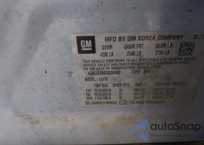 KL4CJASB6DB099460: 43292660